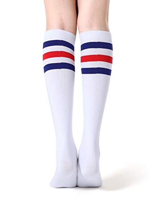 Women’s Knee High Socks Outdoor Sport Athletic Socks One Size Multicolor