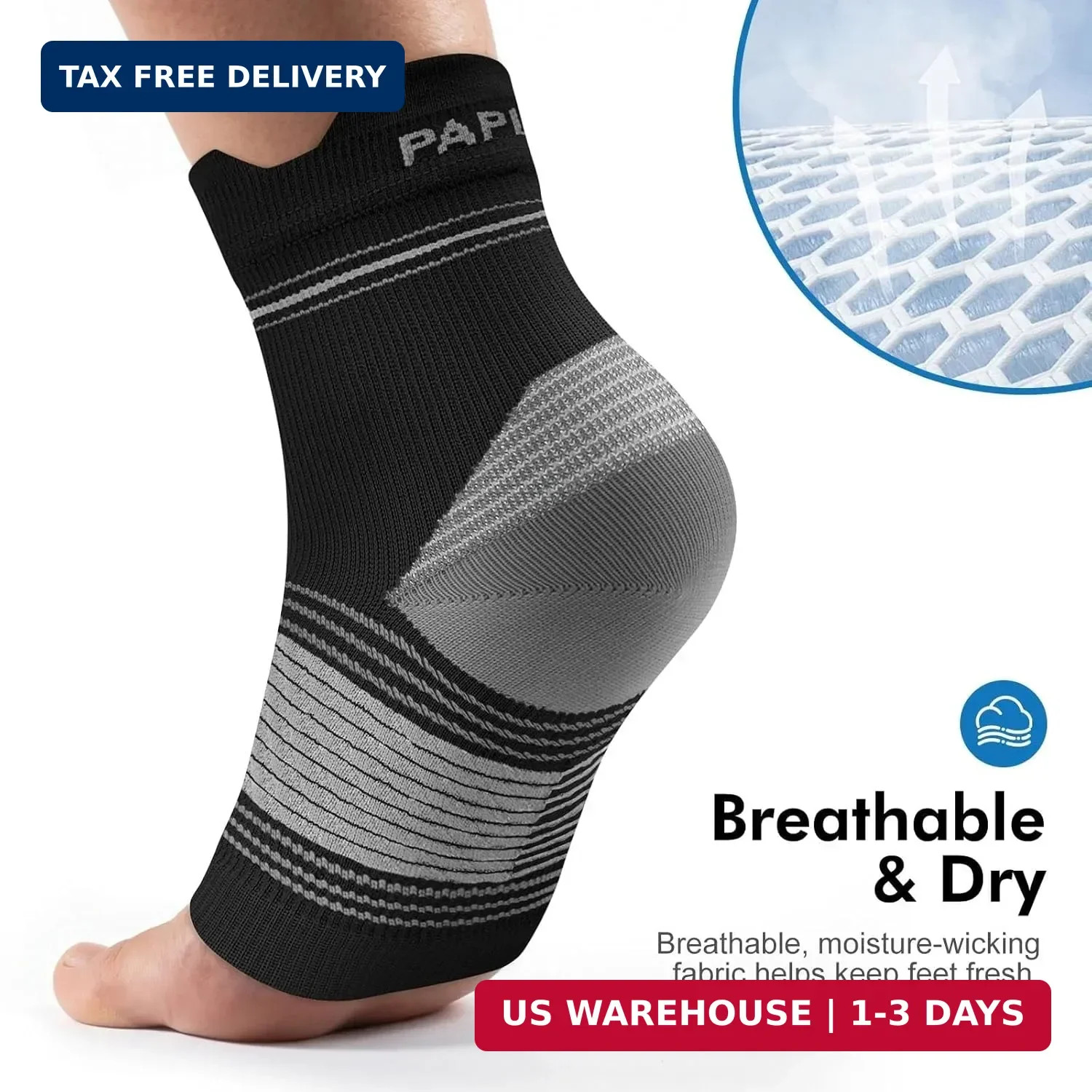 6 Pairs Plantar Fasciitis Socks for Men & Women, Ankle Brace Compression Socks w
