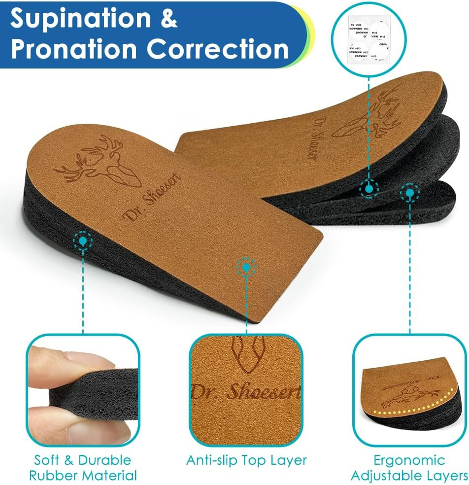 3 Layer Orthopedic Heel Wedge Insert for Bow Leg & Foot Alignment Women’S 8.5-13