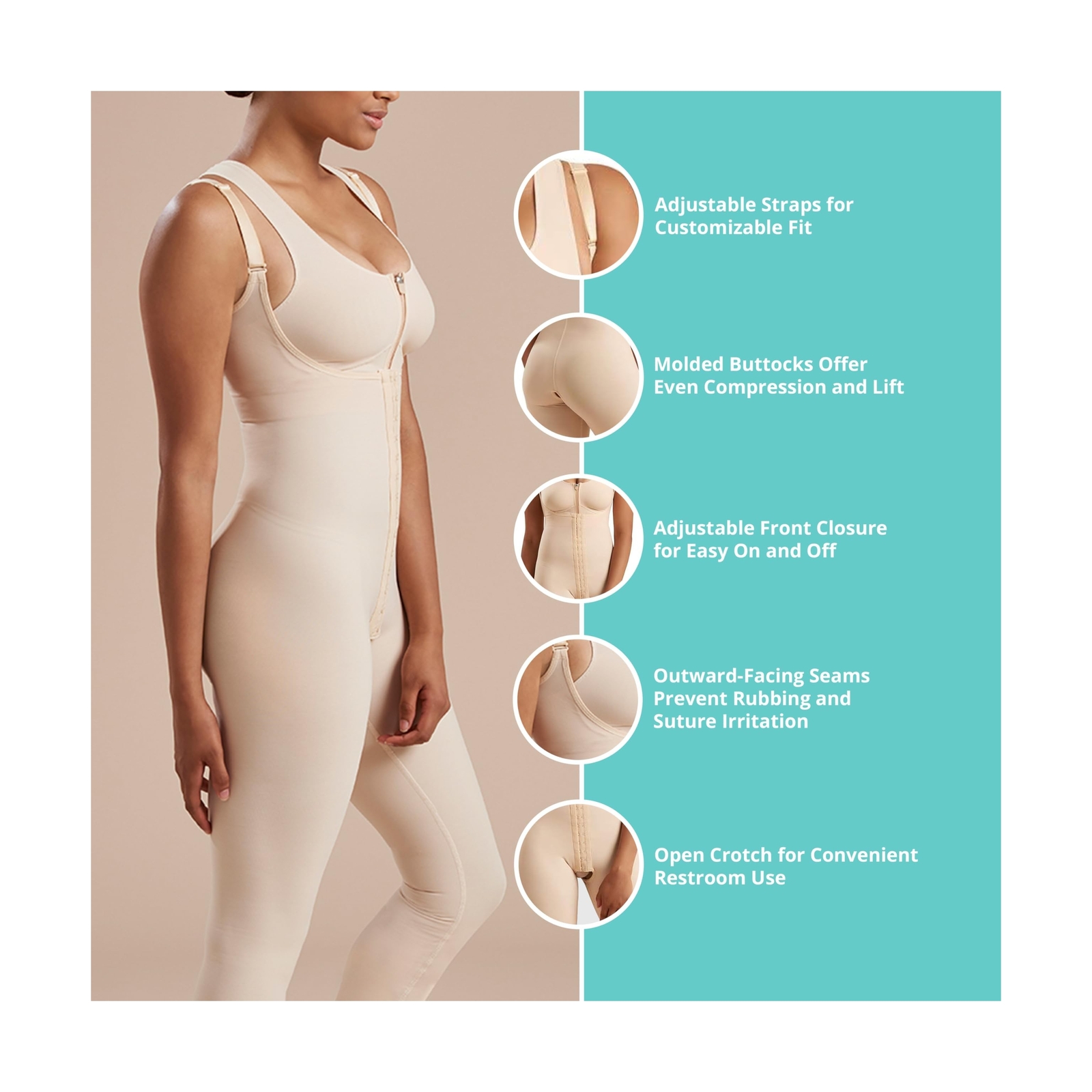 MARENA SFBHM Stage 1 Girdle with High-Back & Front Closure – Adjustable Mi