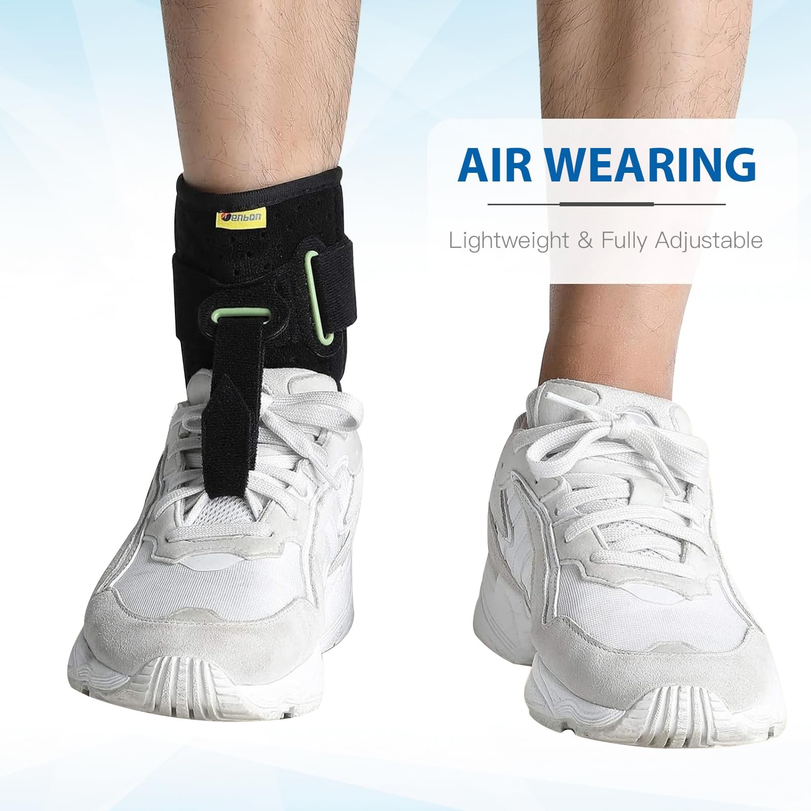 Ankle Support Drop Foot Brace Adjustable Wrap Compression for Walking Lifting