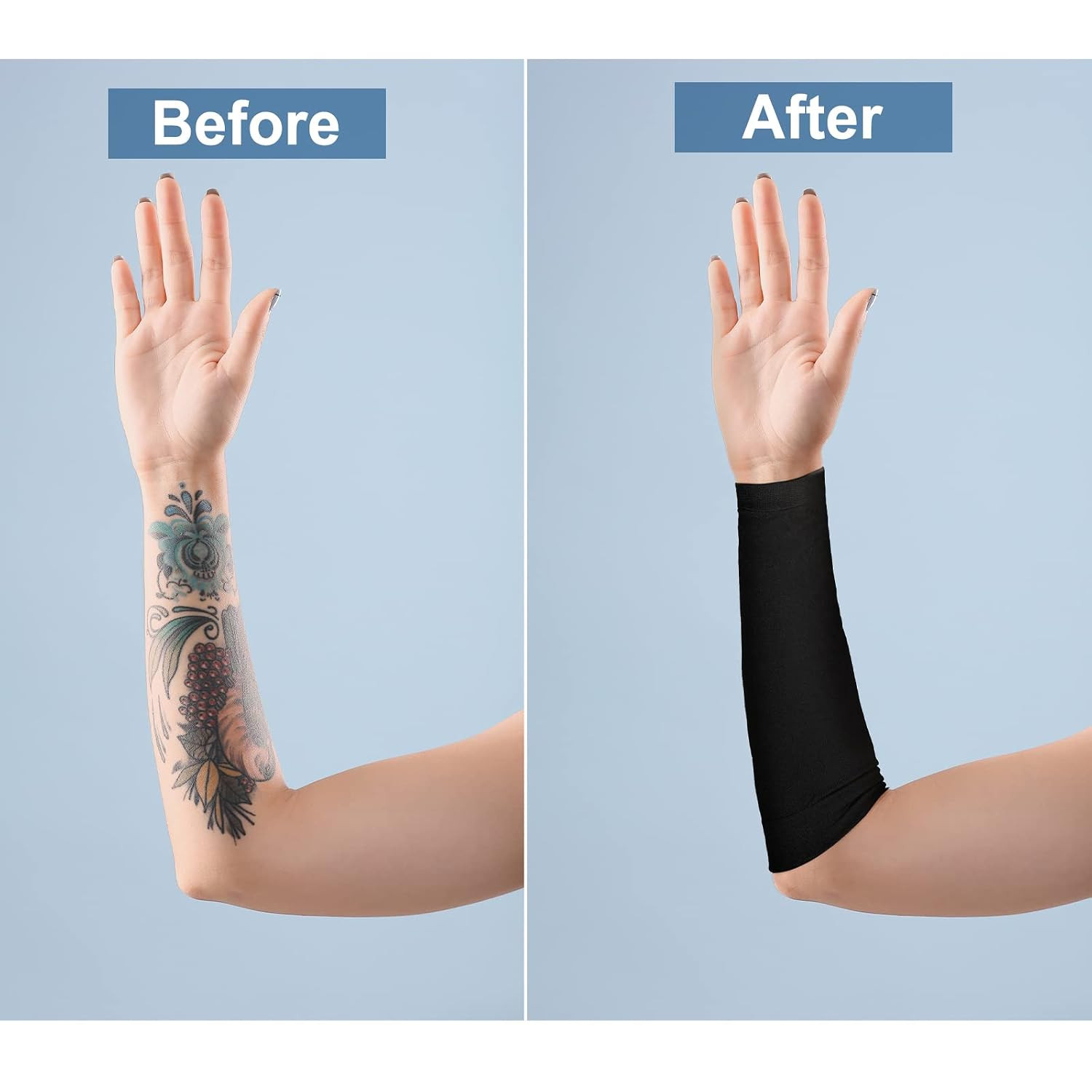 Vicenpal 2 Pairs Tattoo Cover up Sleeve Forearm Arm Sleeves for Women Men Compre