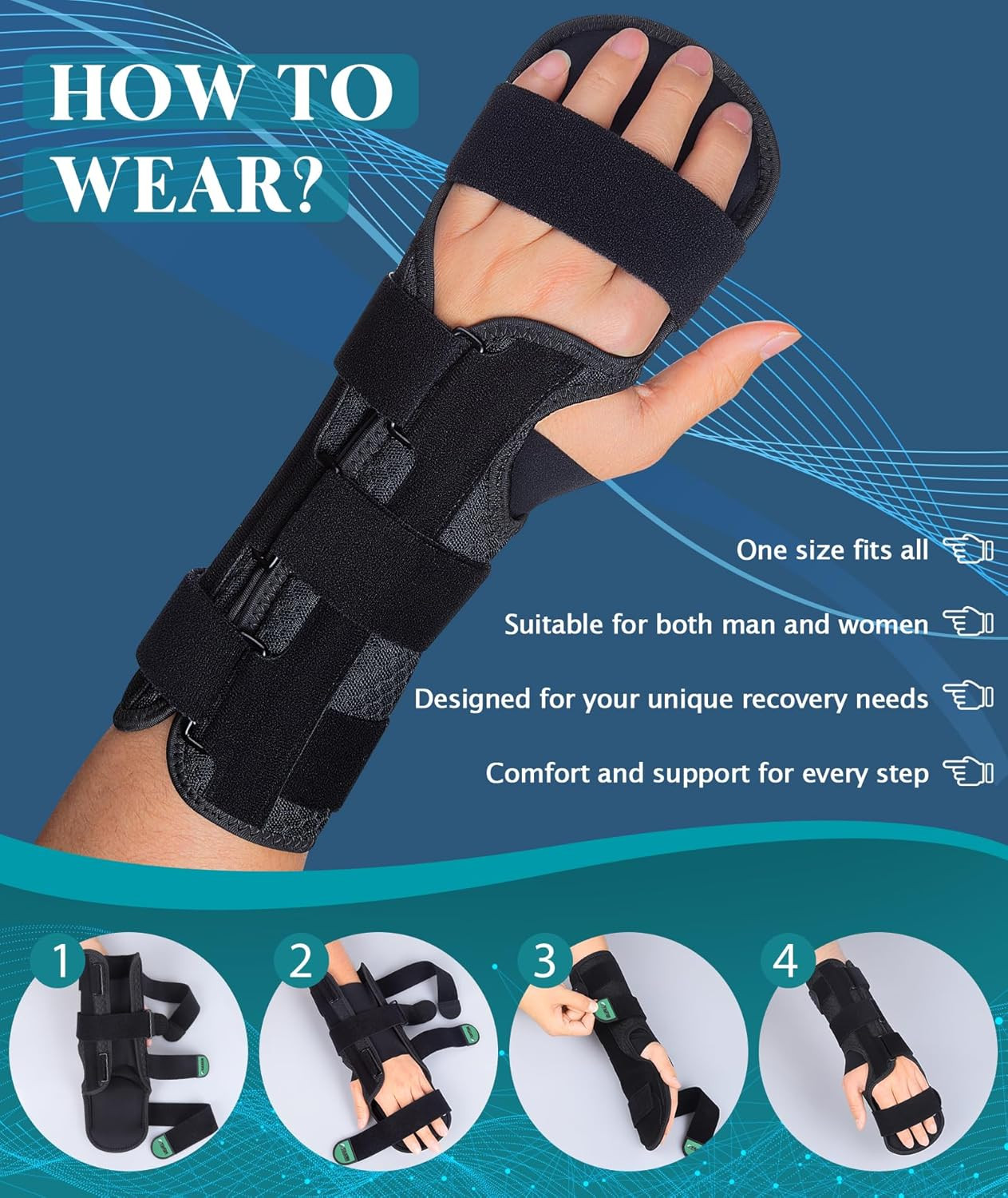 Resting Hand Splint for Stroke Recovery & Carpal Tunnel Relief – Night Immobi…