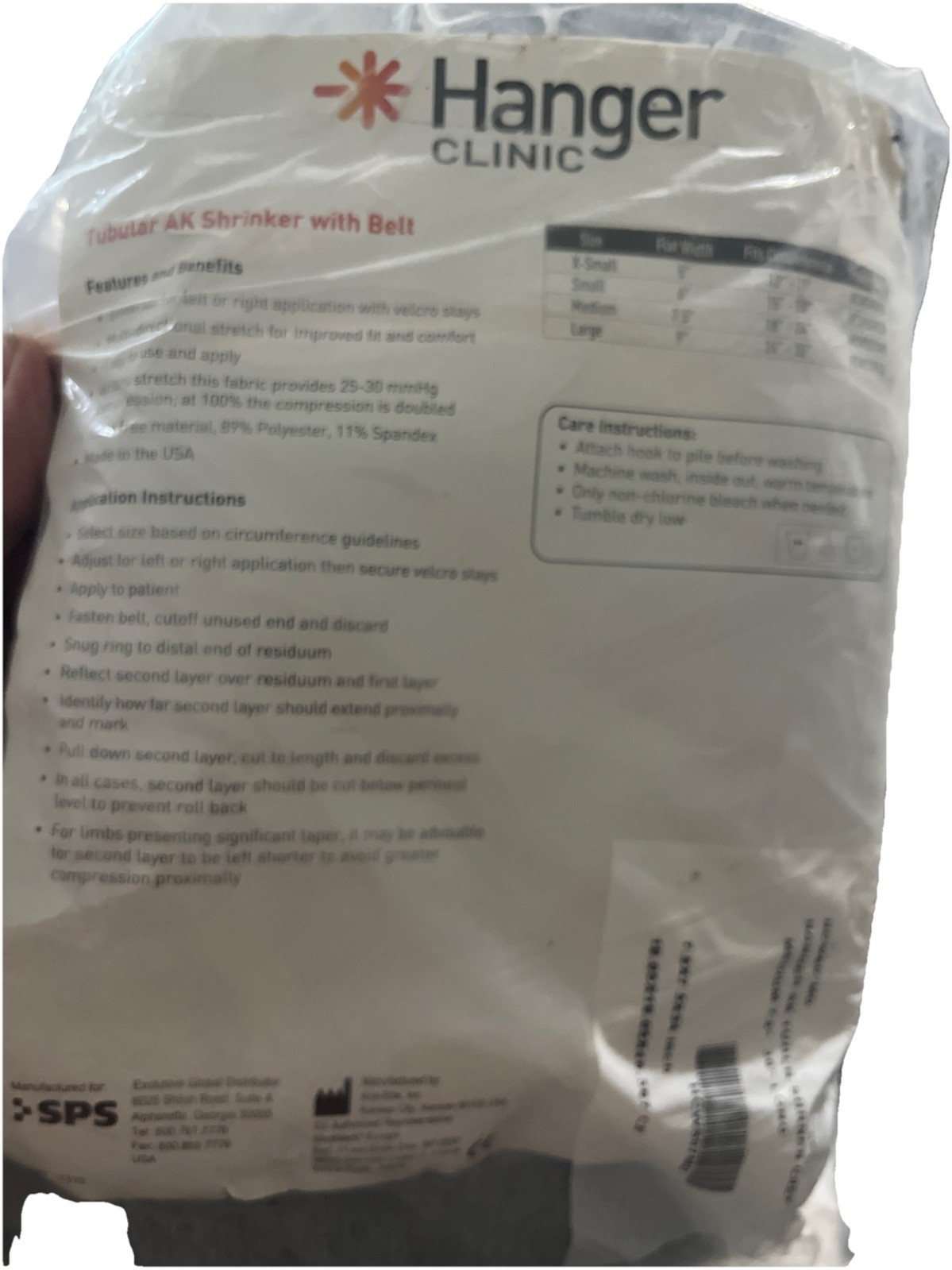 Hanger Clinic Compressogrip Tubular AK Shrinker with Belt 7.5+34L NEW