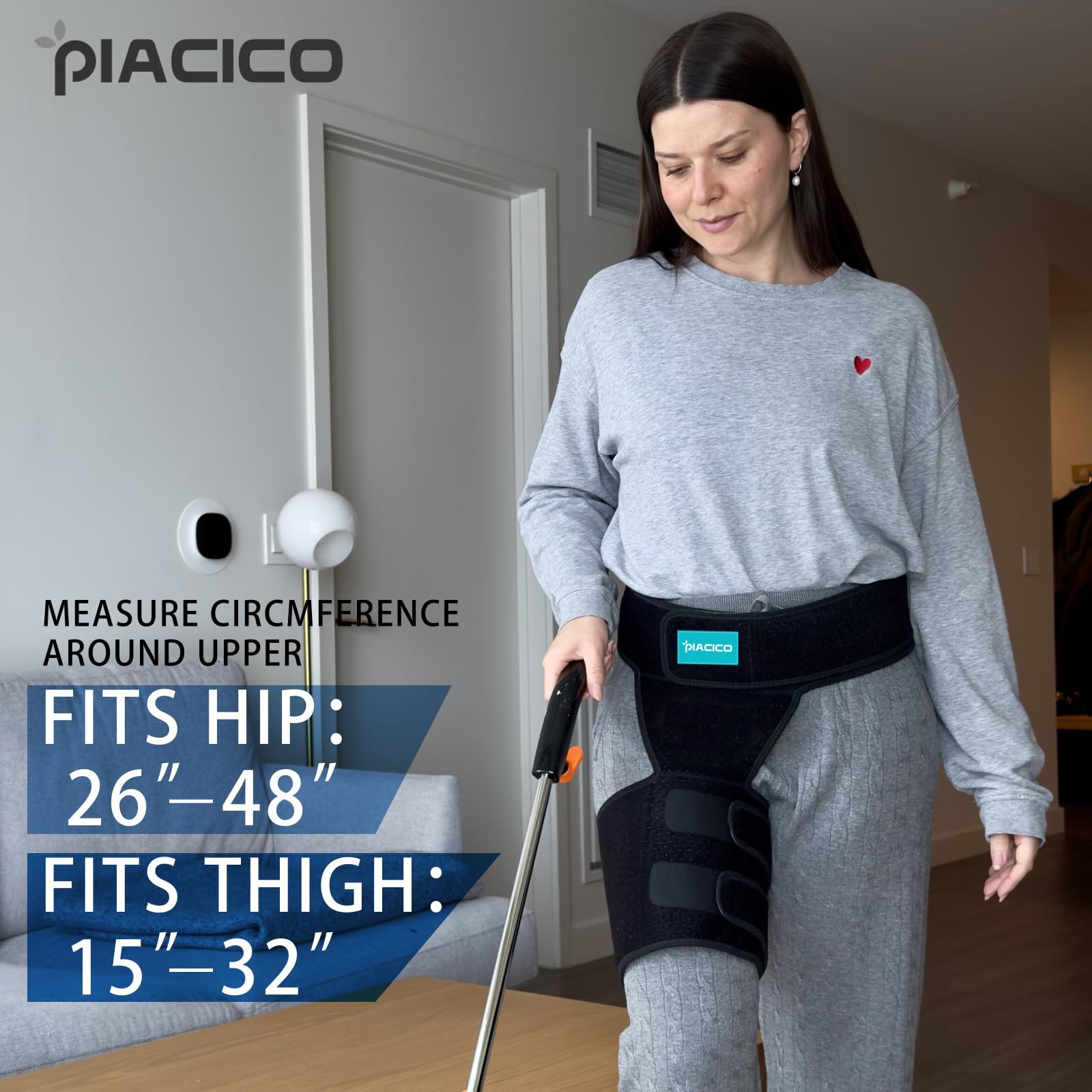 Piacico Hip Brace for Men & Women – Sciatica Pain Relief Devices, Left, Blue