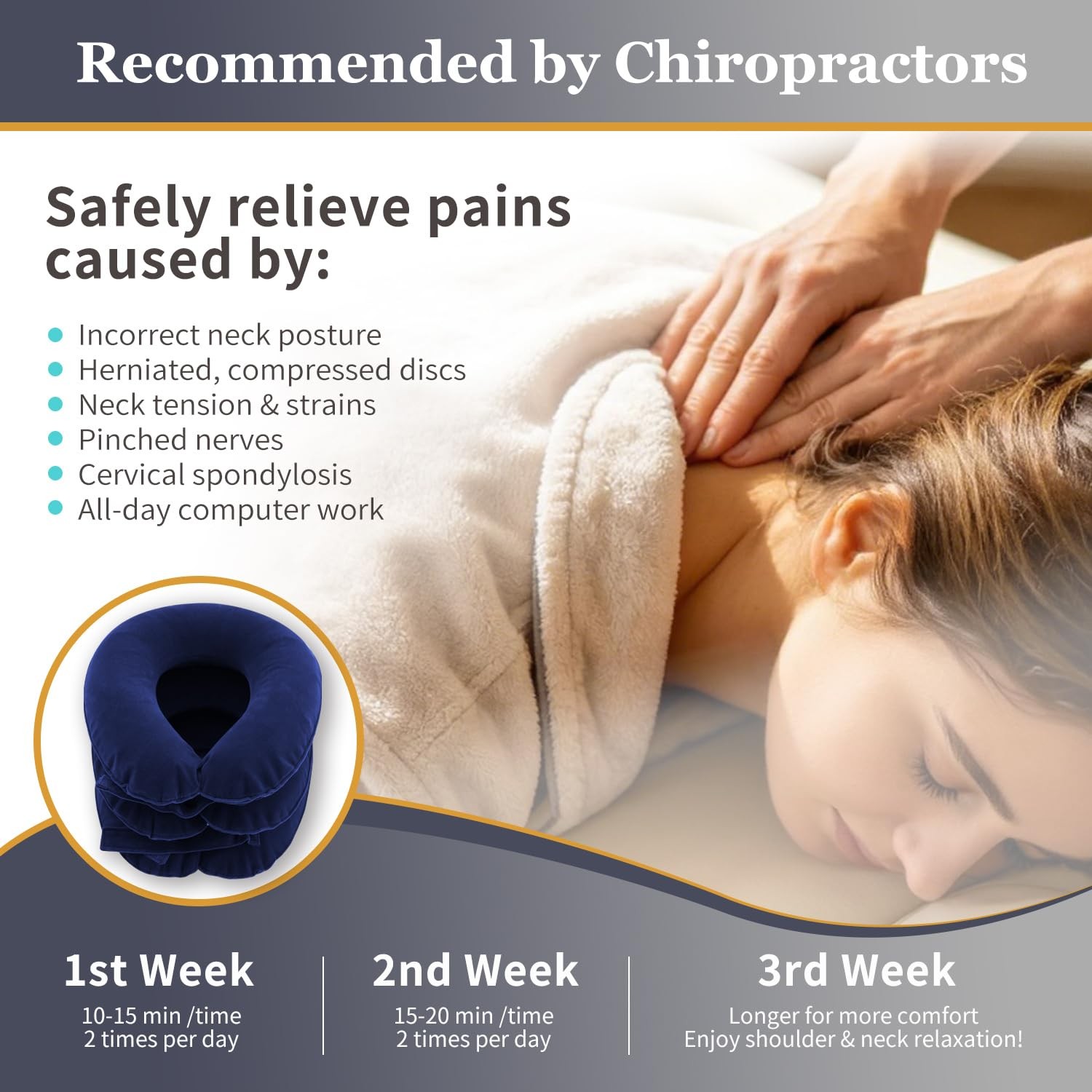 Electric Pump Cervical Neck Traction Device for Neck Pain Relief, One-Click-t…