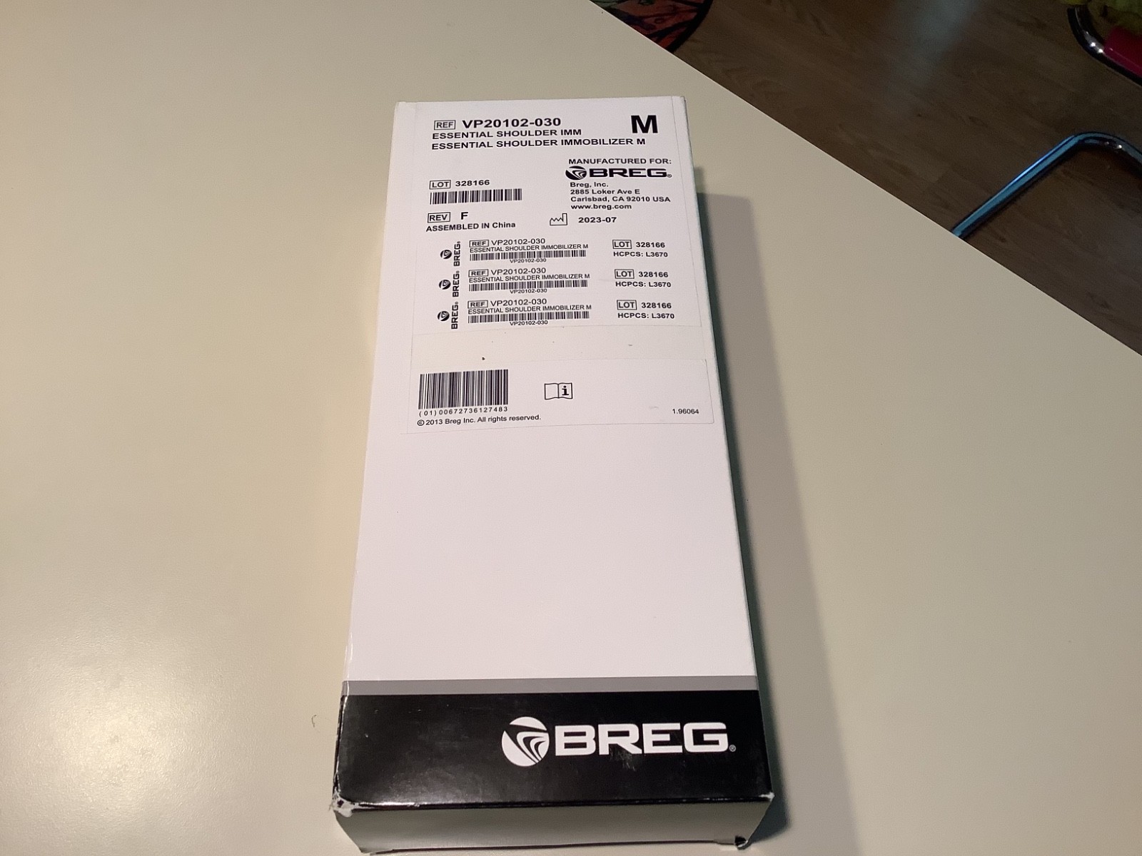 BREG Essential Shoulder Immobilizer SZ M VP20102-030 Medium New Box