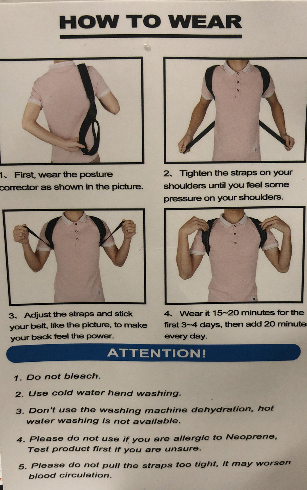 MusiBaby Posture Corrector For Men Or Women Large Adjustable