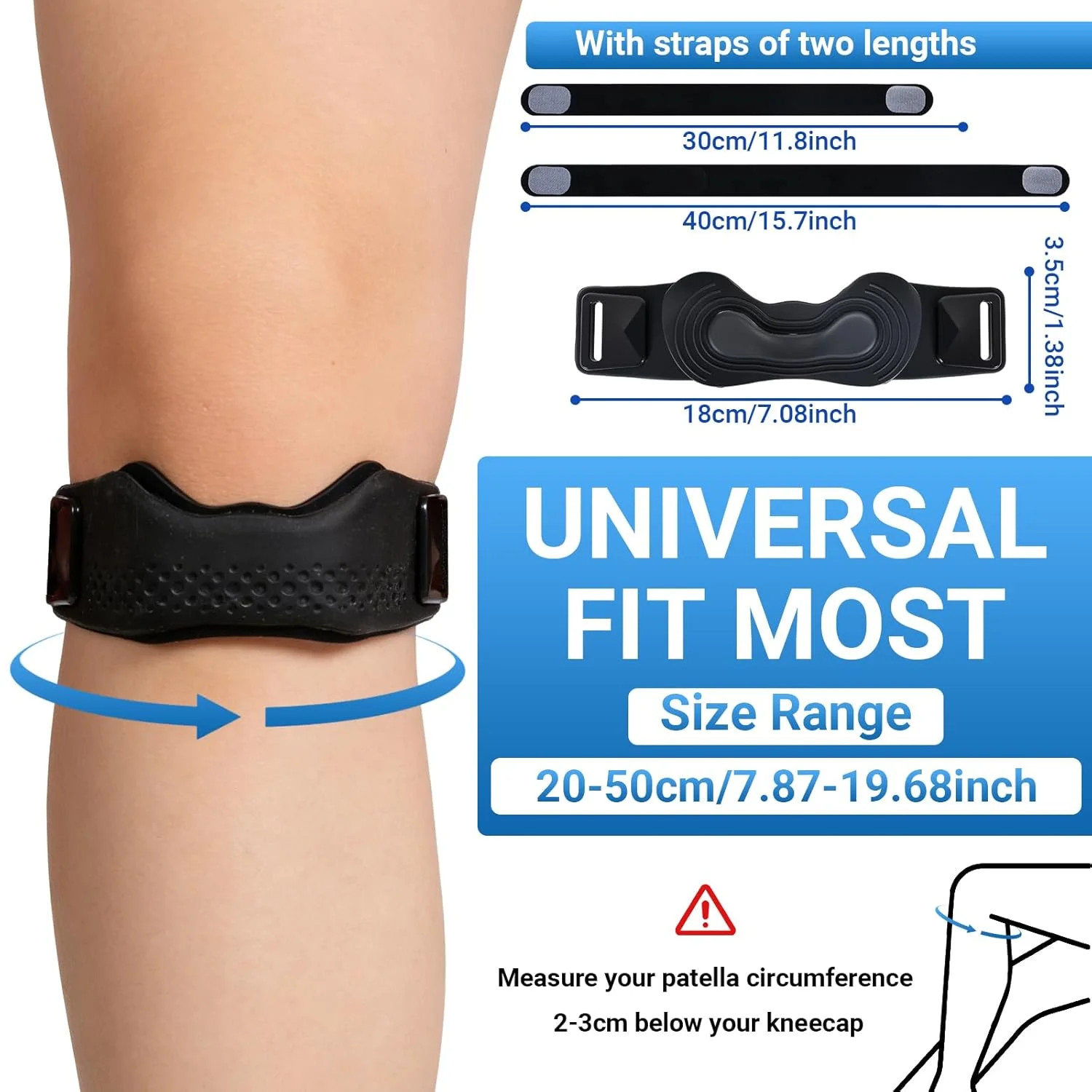 Hivexagon Patella Support Knee Strap, Silicone Patella Stabilizing Knee Pad Adju