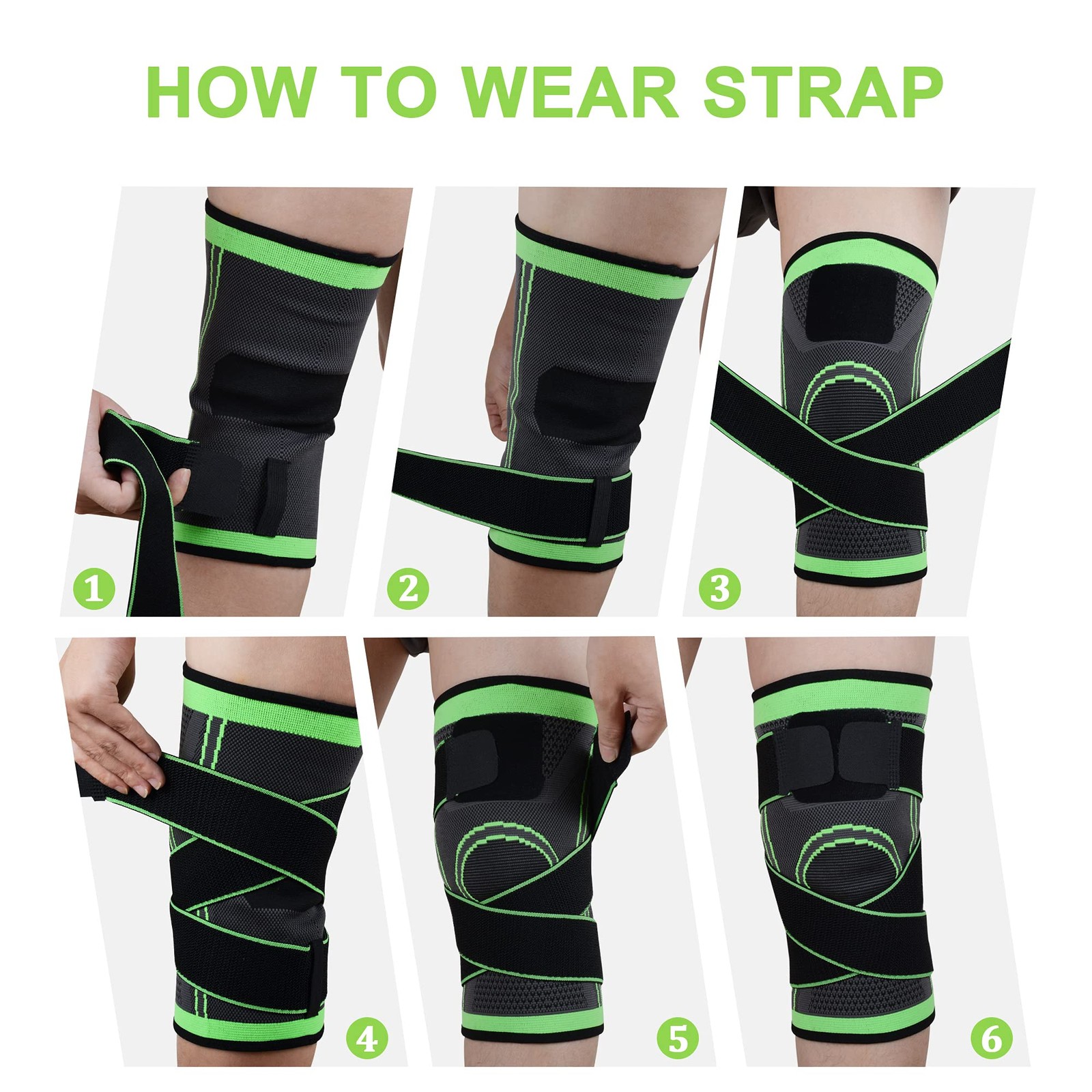 Knee Brace with Straps for Women/Men, Knee Compression Sleeve for Knee Pain, …