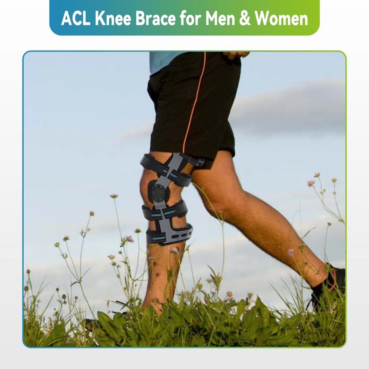 Komzer ACL Knee Brace XL Left Knee Support for MCL PCL Meniscus Pain Sports