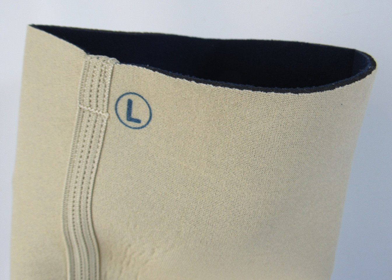 Jerome Neoprene Open Patella Knee Sleeve w Extra Padding, Beige, Size Large