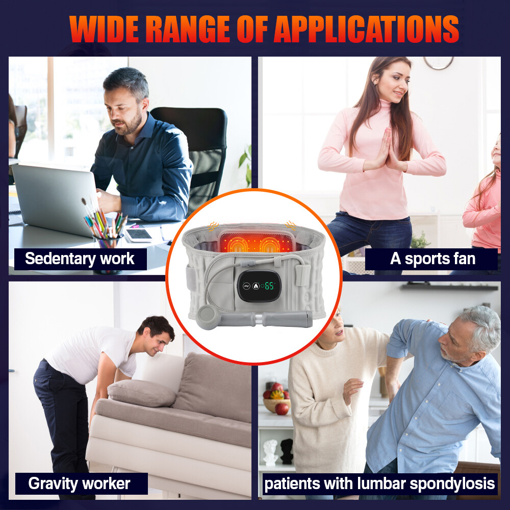 Electric Heated Back Massager Wrap with Vibration Therapy Pain Relief Waist Belt