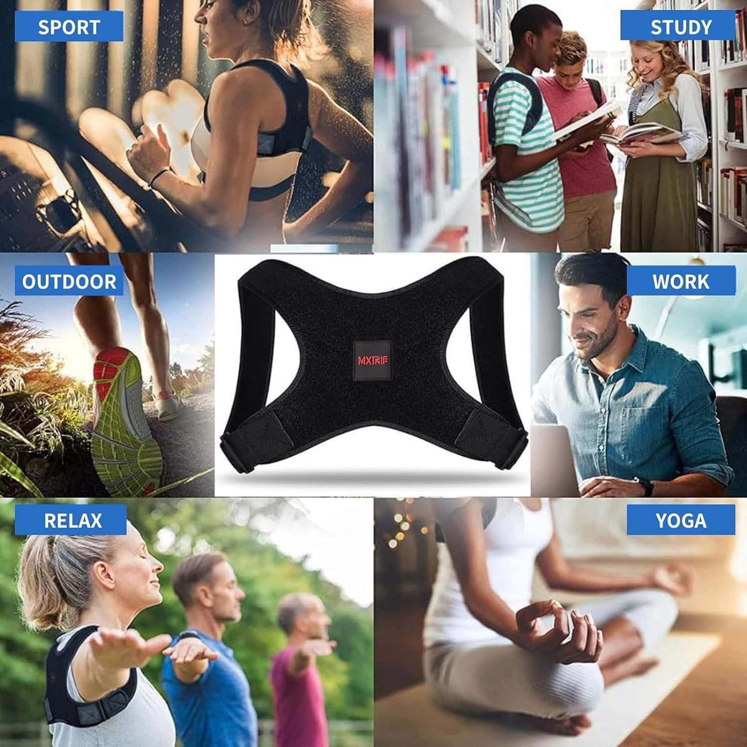 Neoprene Posture Support Brace for Men & Women – Adjustable & Durable Medium Fit