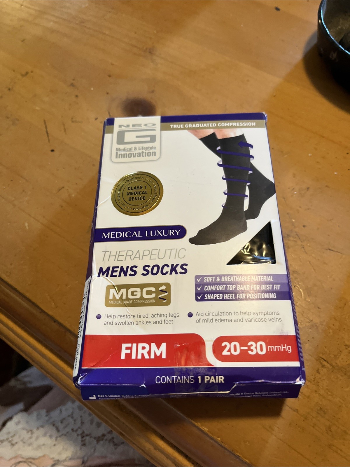 Neo G Therapeutic Compression Socks Mens’ XL 20–30 mmHg Black C1 Med Grade NEW