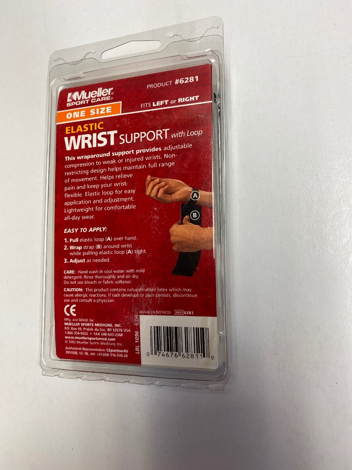 Mueller 6281 Wrist Elastic Support with Loop