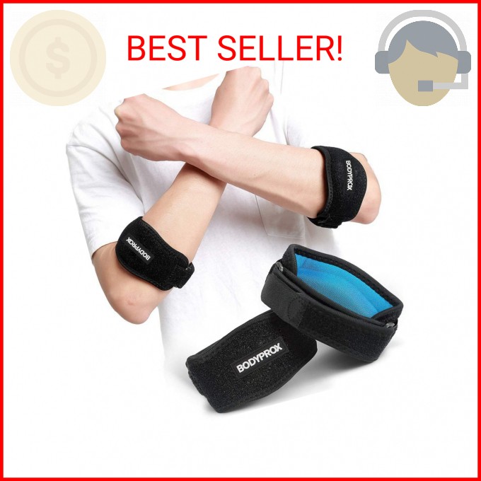 Bodyprox Elbow Brace 2 Pack for Tennis & Golfer’s Elbow Pain Relief