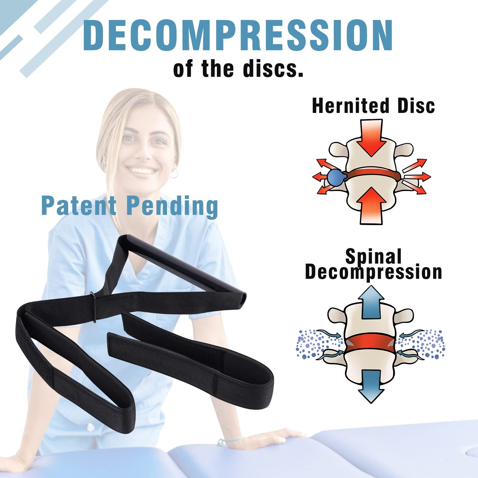 Neck Stretcher Strap Spine Chiropractic Decompression Tool with Chin Belt. Cerv