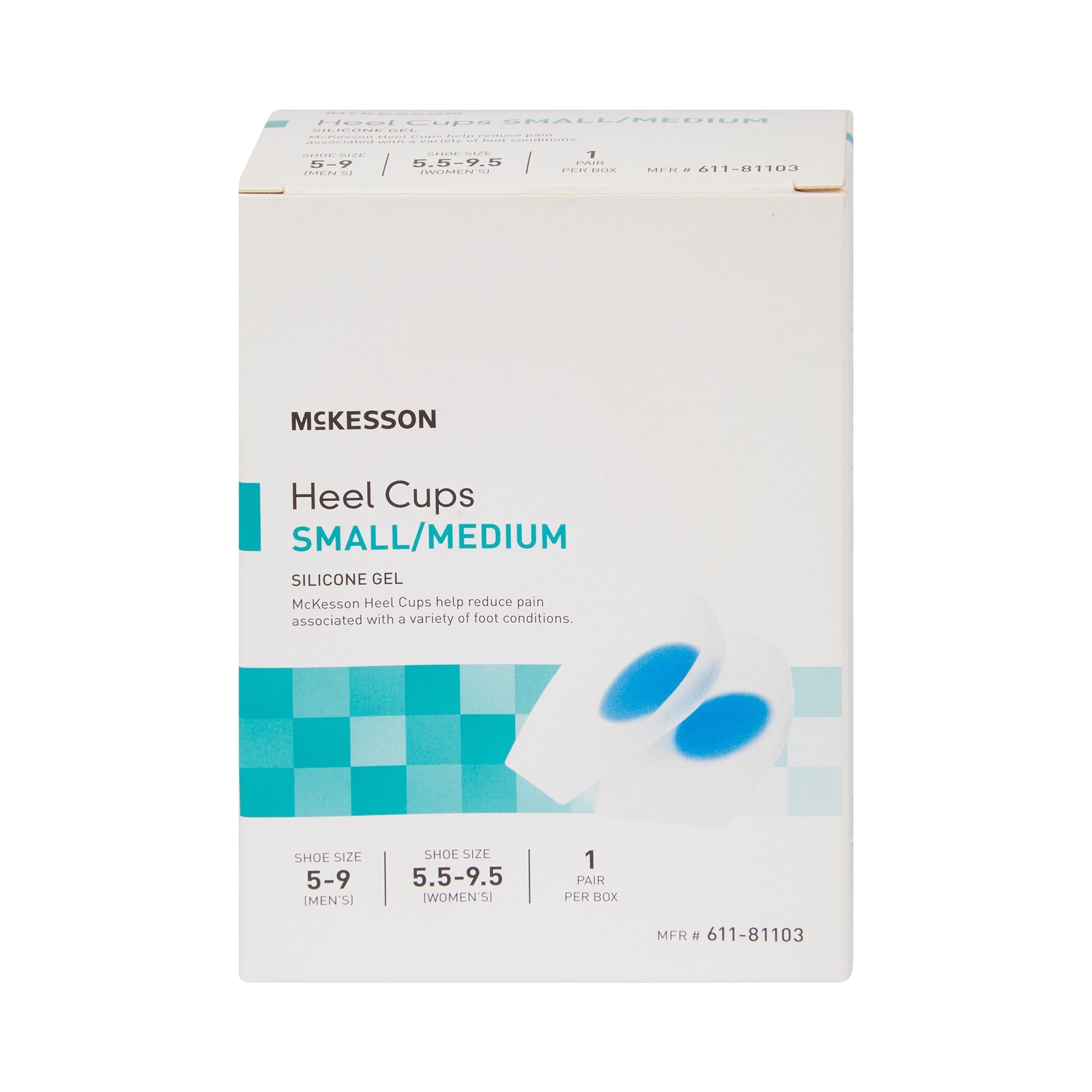 McKesson Blue / Transparent Heel Cup Small Medium Non-Closure for the Foot