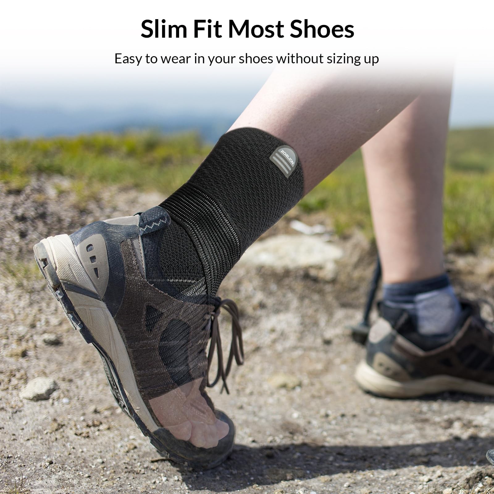Ankle Brace Compression Support with Removable Fishnet Strap, 3D Knit Plantar…