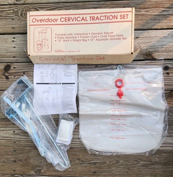 Vintage Graham-Field Overdoor Cervical Traction Set, Never Used Sealed Bag