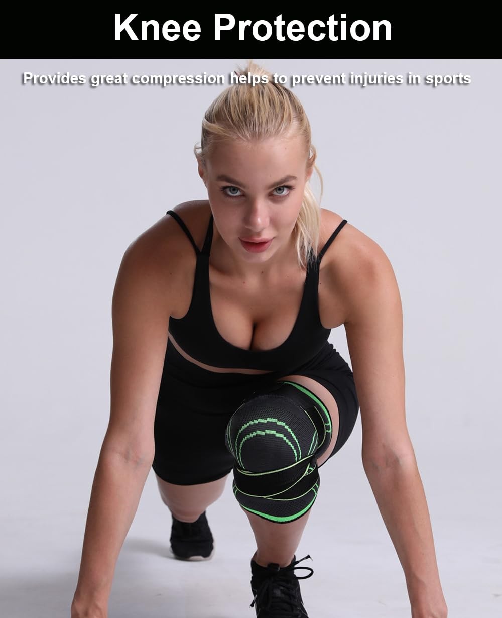2 Pack Knee Wraps for Pain Relief, Wrap Compression X-Large, Orange