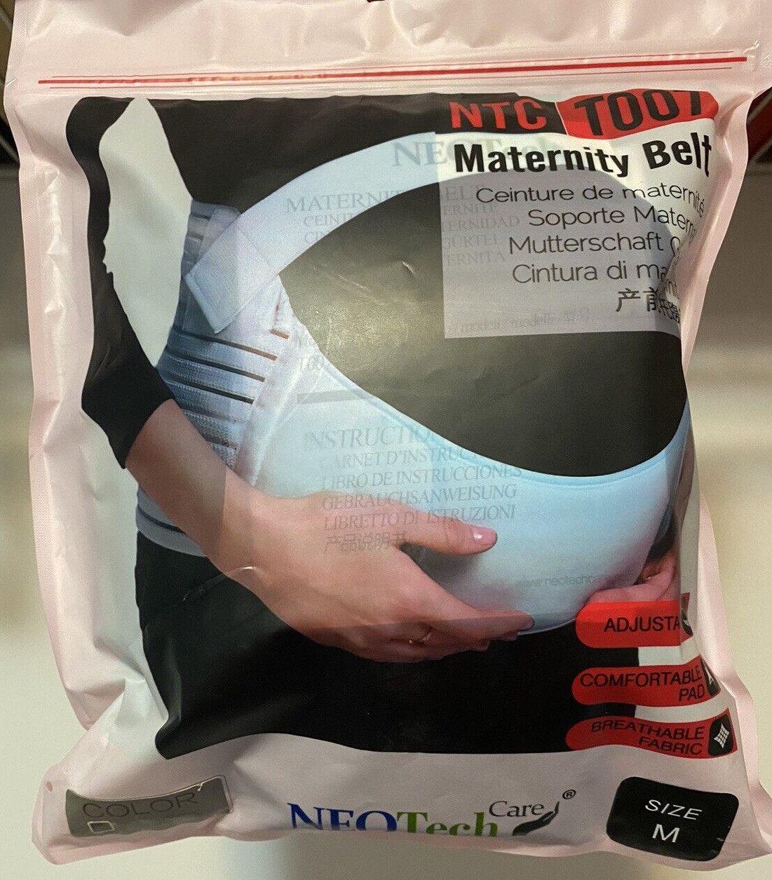 Neo Tech Care Maternity Belt Medium NTC T007 Black Adjustable Straps