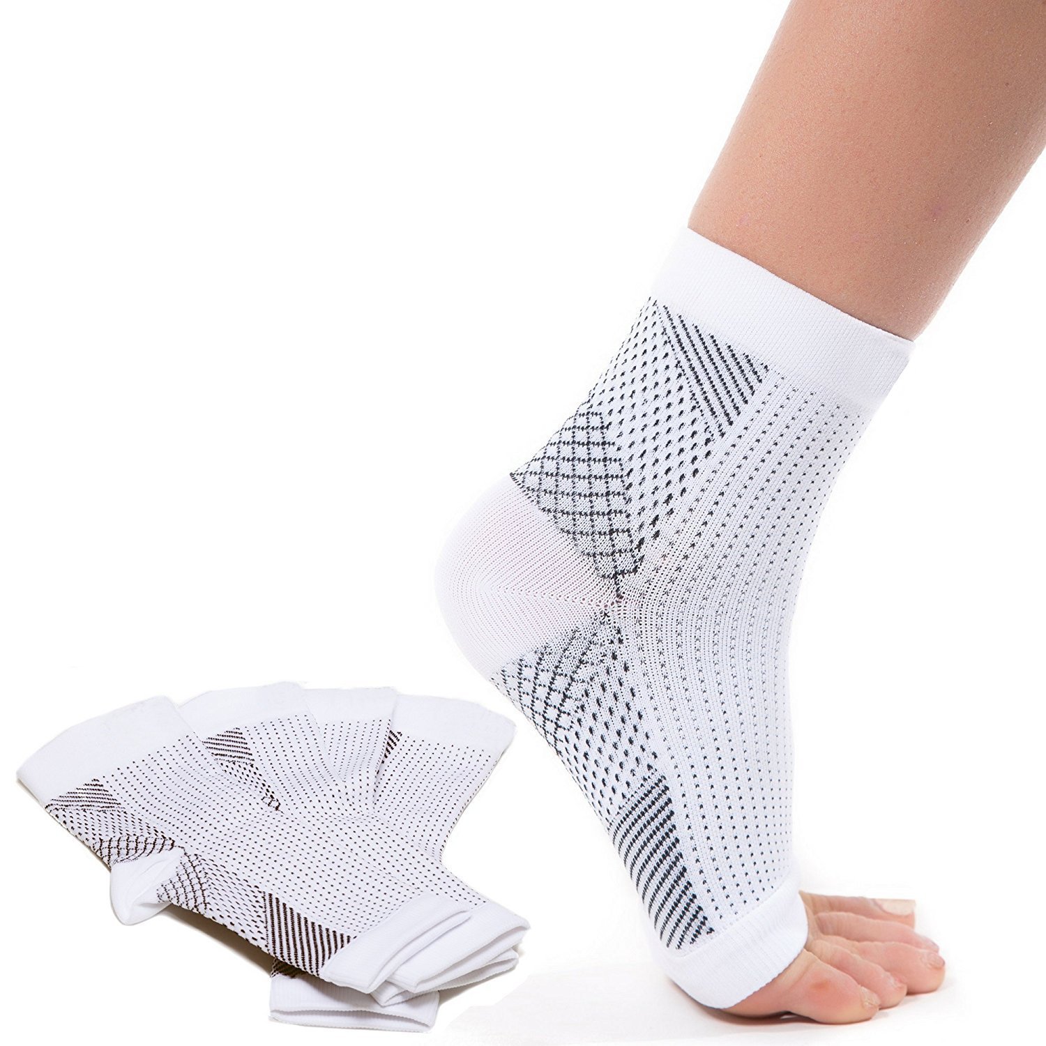 Ankle Sleeve Compression Support Arch Heel PLANTAR FASCIITIS Foot Pain Sock Lot