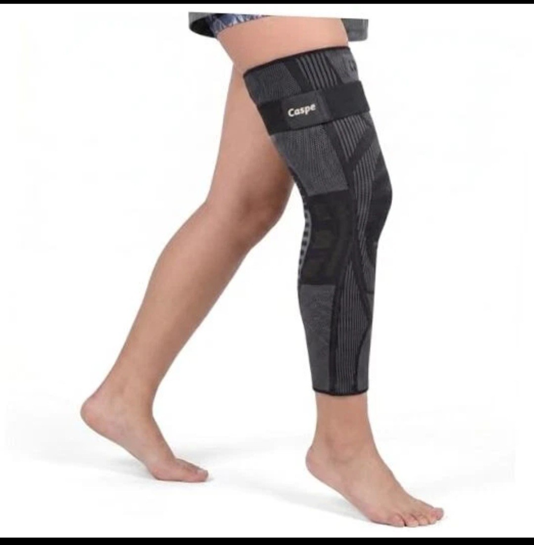 *Leg Compression Sleeve With Strap, Full Length Thigh Knee Calf Medium 1