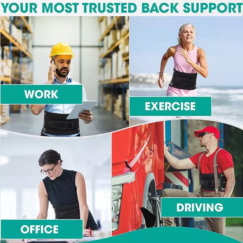 Adjustable Lower Back Brace Lumbar Support Waist Belt For Men Women Pain Relief+