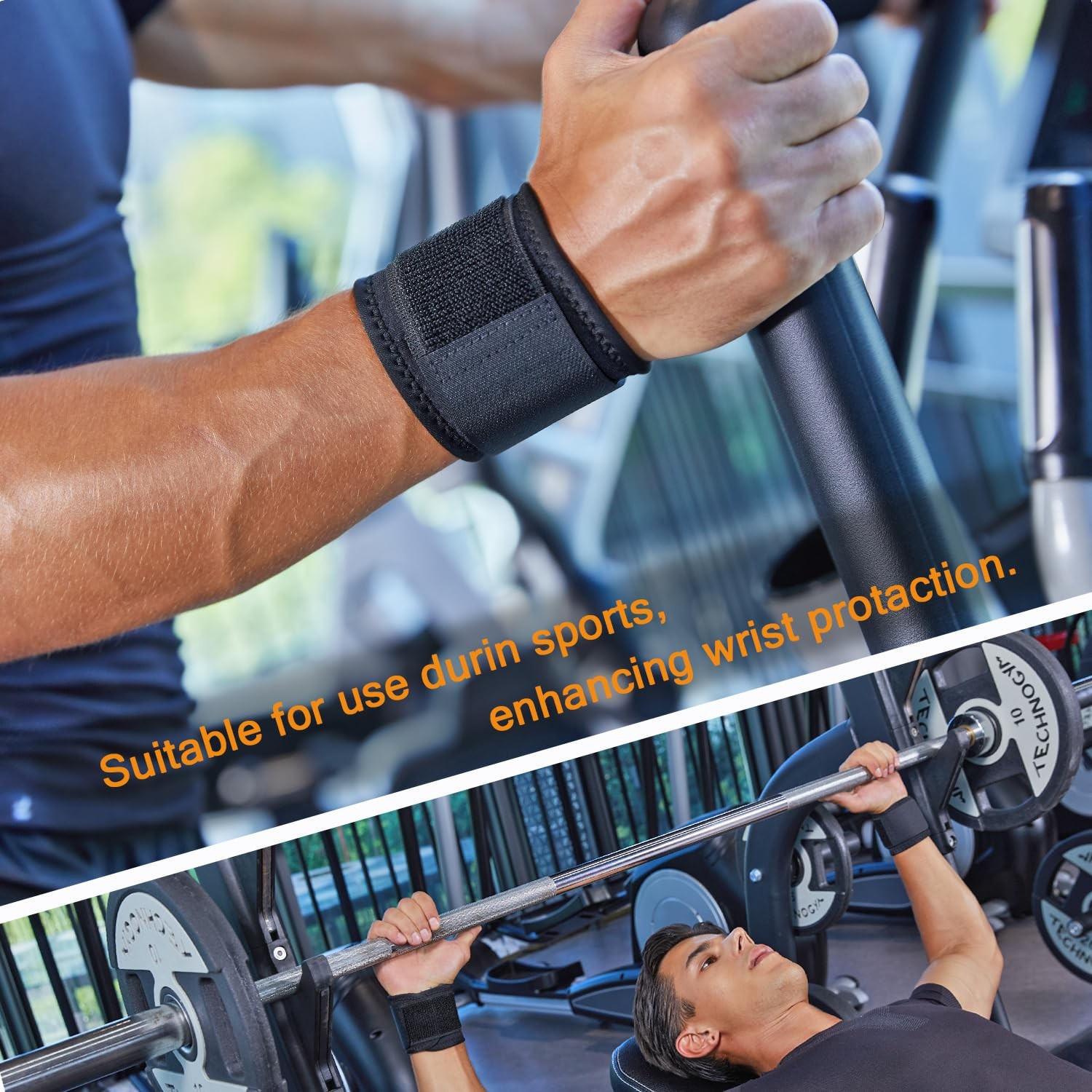 2 Pack Wrist Compression Strap and Support Adjustable Wrist Brace Carpal Tunnel
