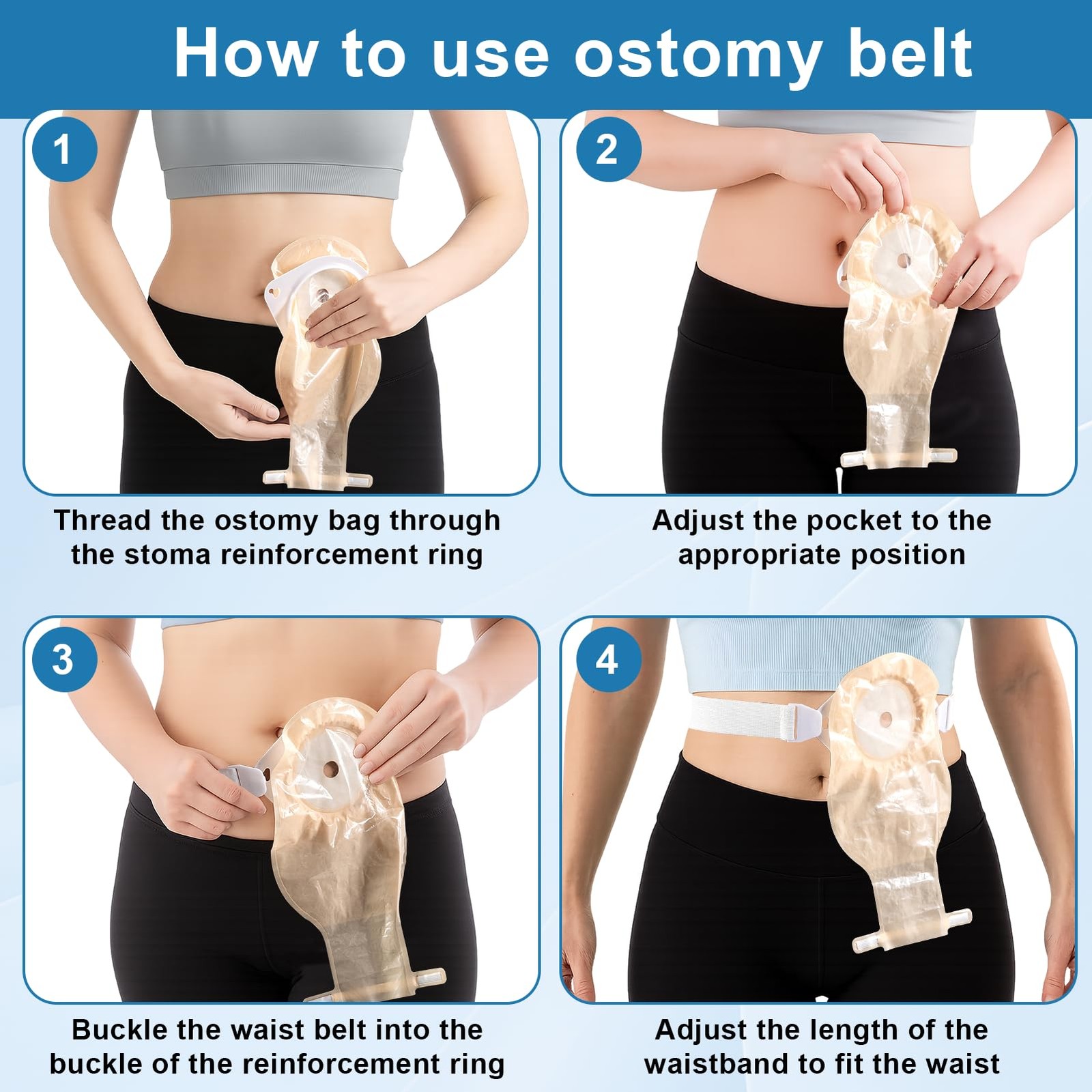2 Pcs Adjustable Lightweight Ostomy Hernia Belt For Colostomy/Ileostomy, Osto…