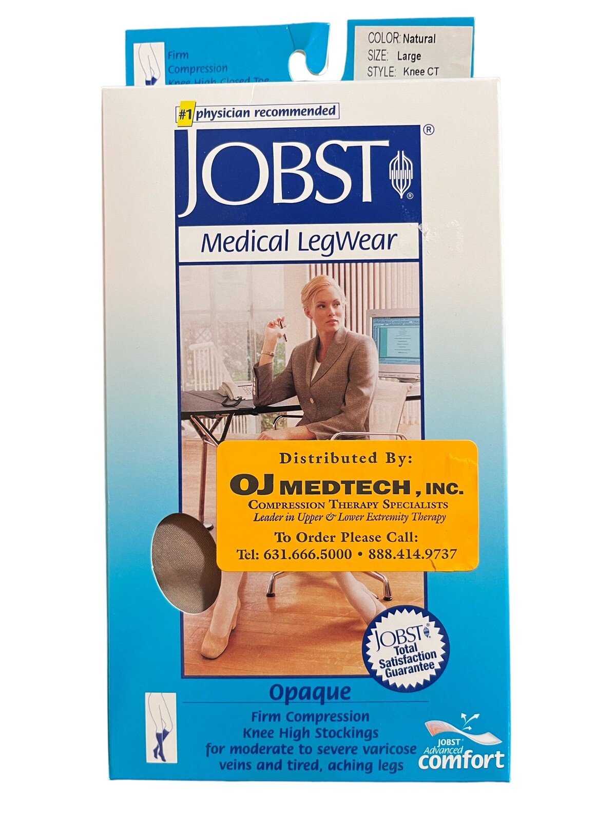 Jobst Womens Large Knee CT Natural Firm Compression Stockings 20-30mmHG