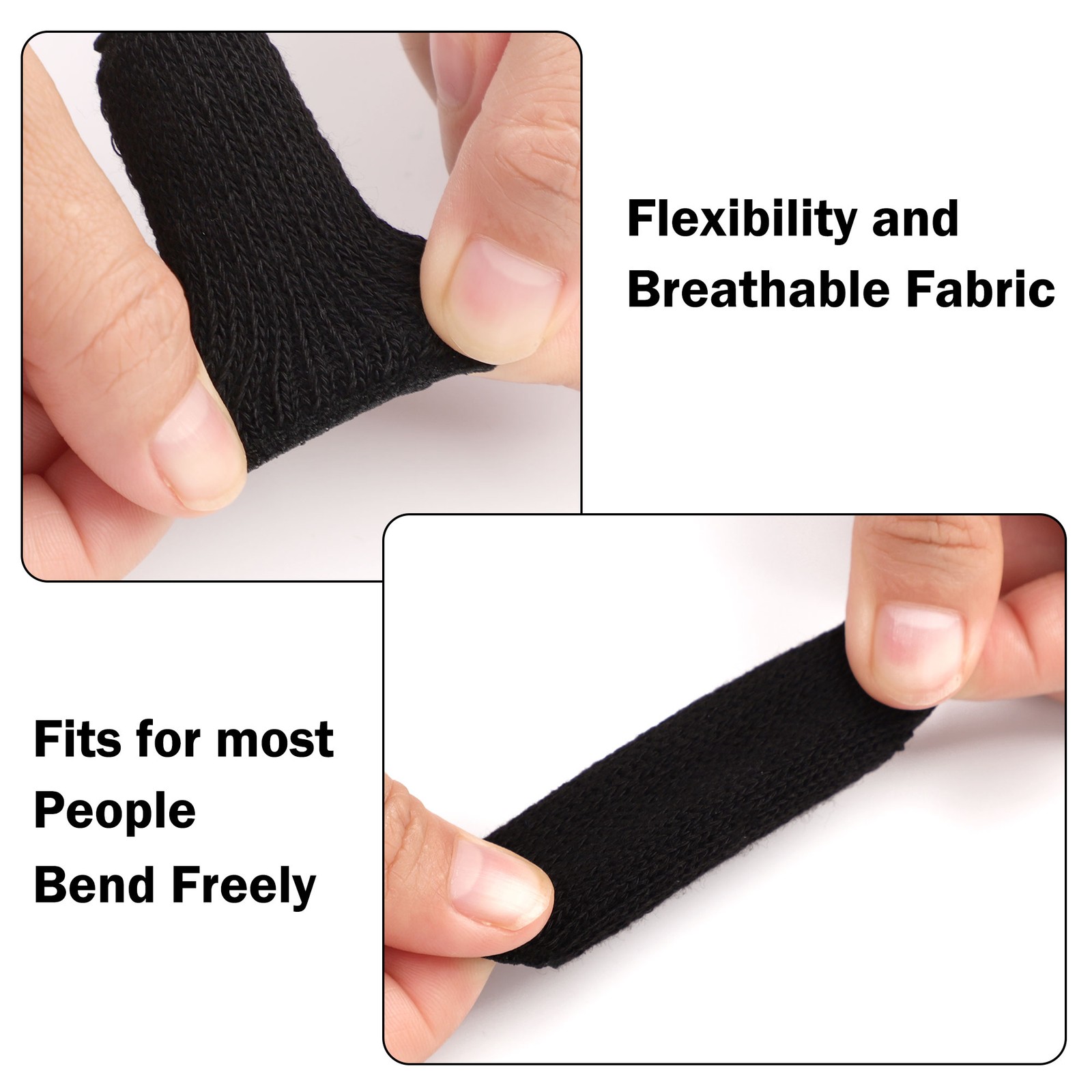 10 Pcs Black Finger Sleeves Compression Brace Splint Arthritis Sports Protector