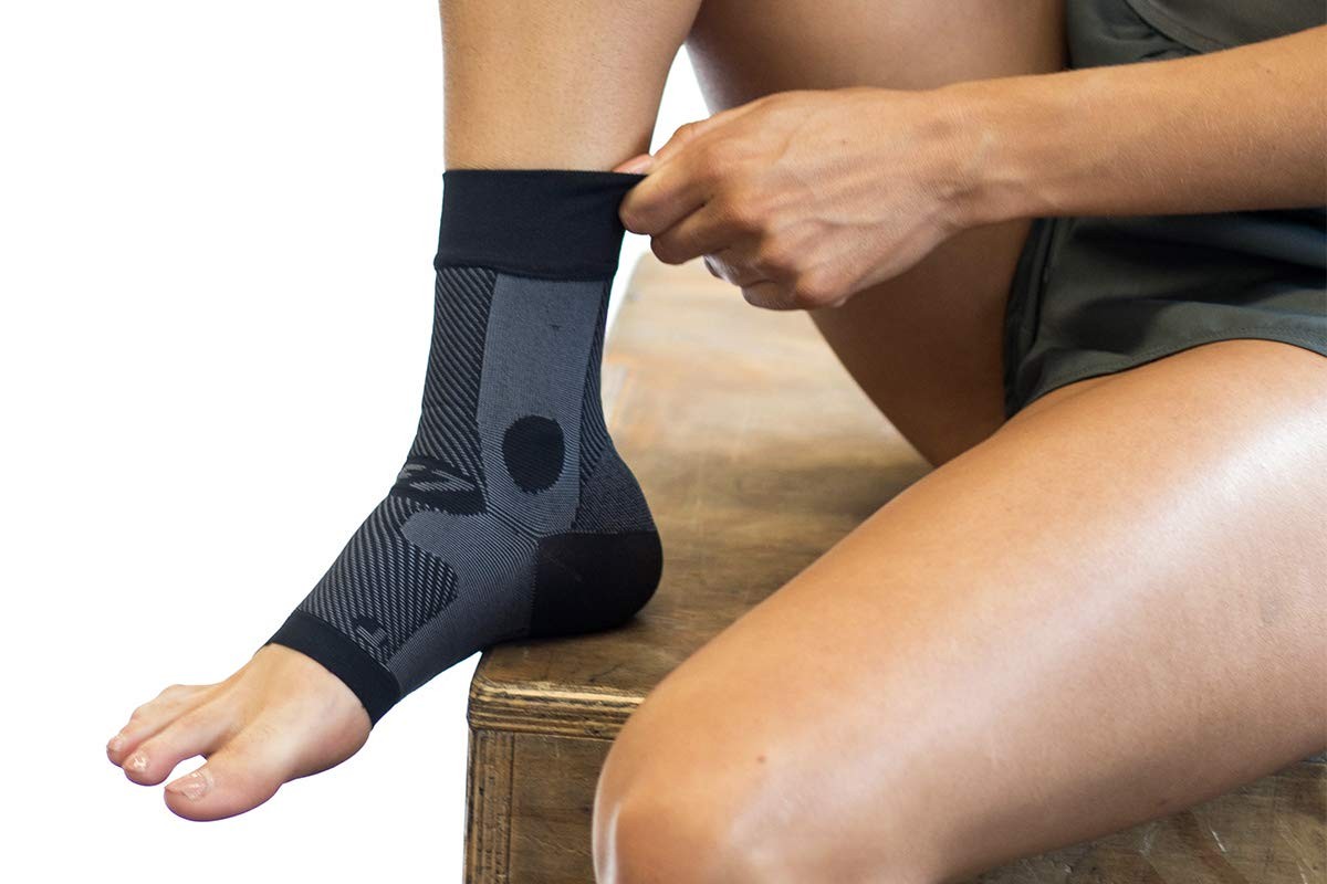 Orthopedic Ankle Brace Medium Black Compression Support for Left Right Foot