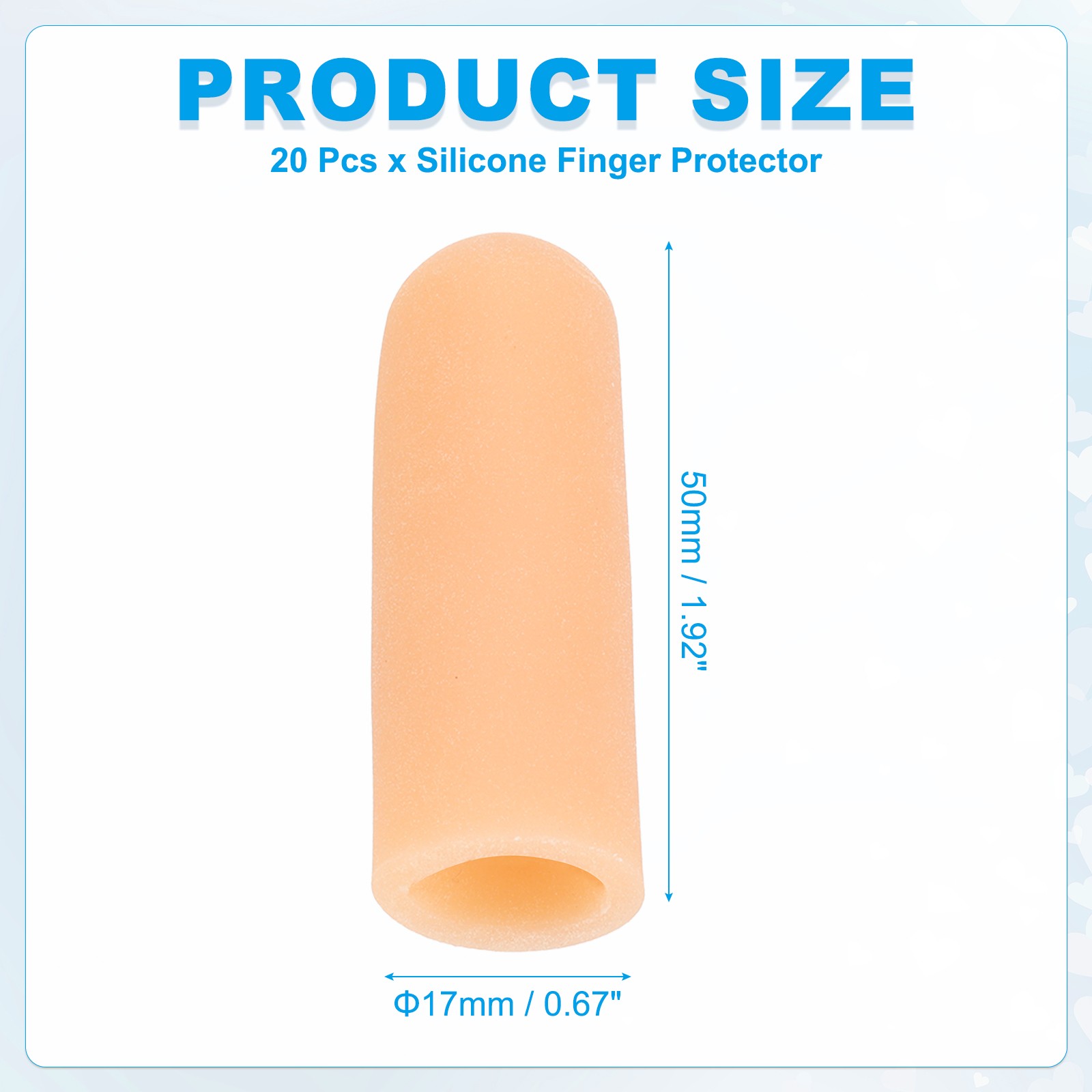 20 Pcs 2″x0.67″ Gel Finger Cots Silicone Finger Tip Protector Support Beige