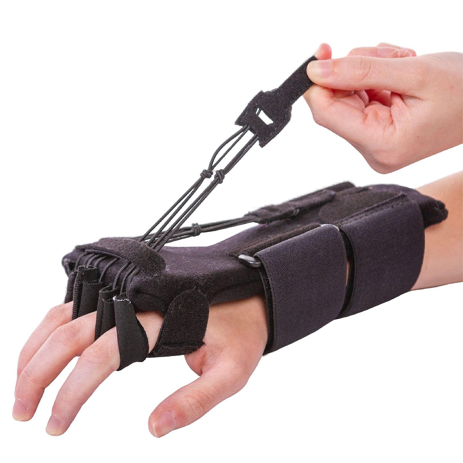 BraceAbility Radial Nerve Palsy Splint – Dynamic Wrist Drop One Size, Black