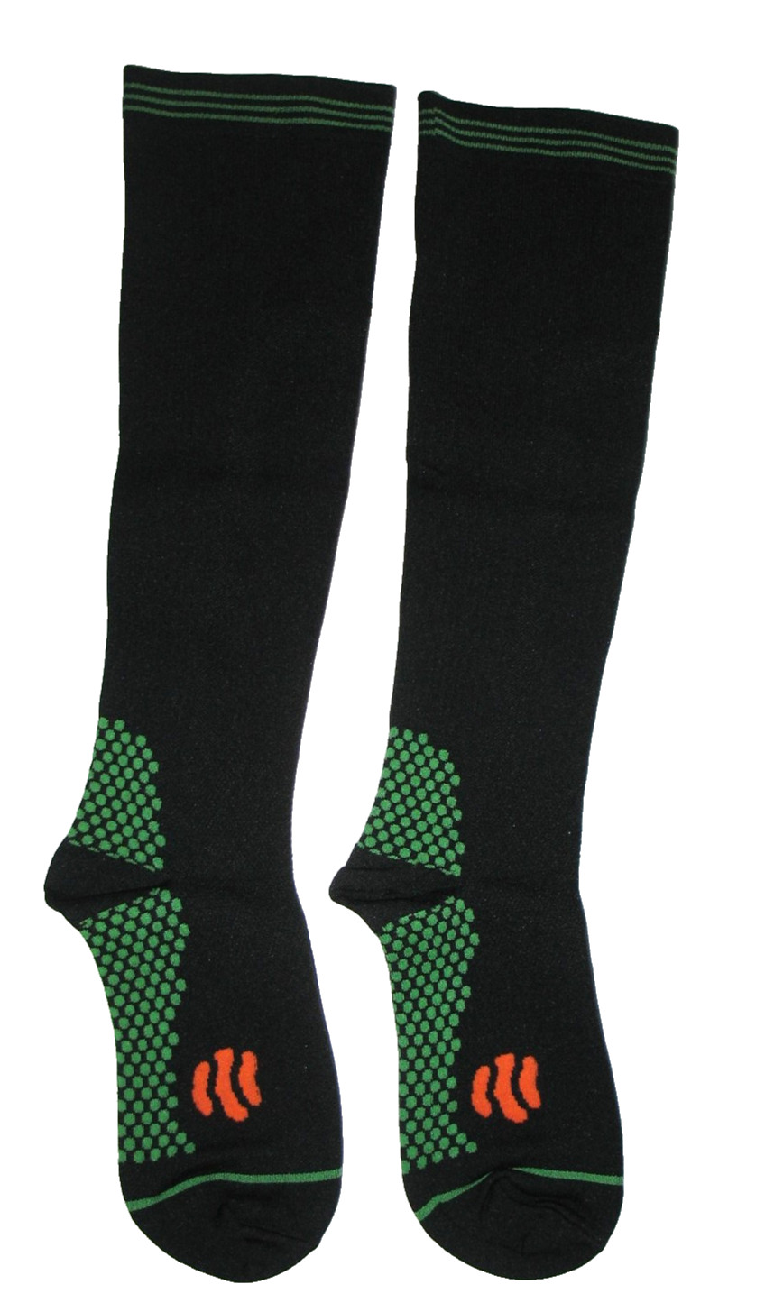 Compression Socks Medical Graduated 15-20 mm HG L / XL – BLACK / GREEN