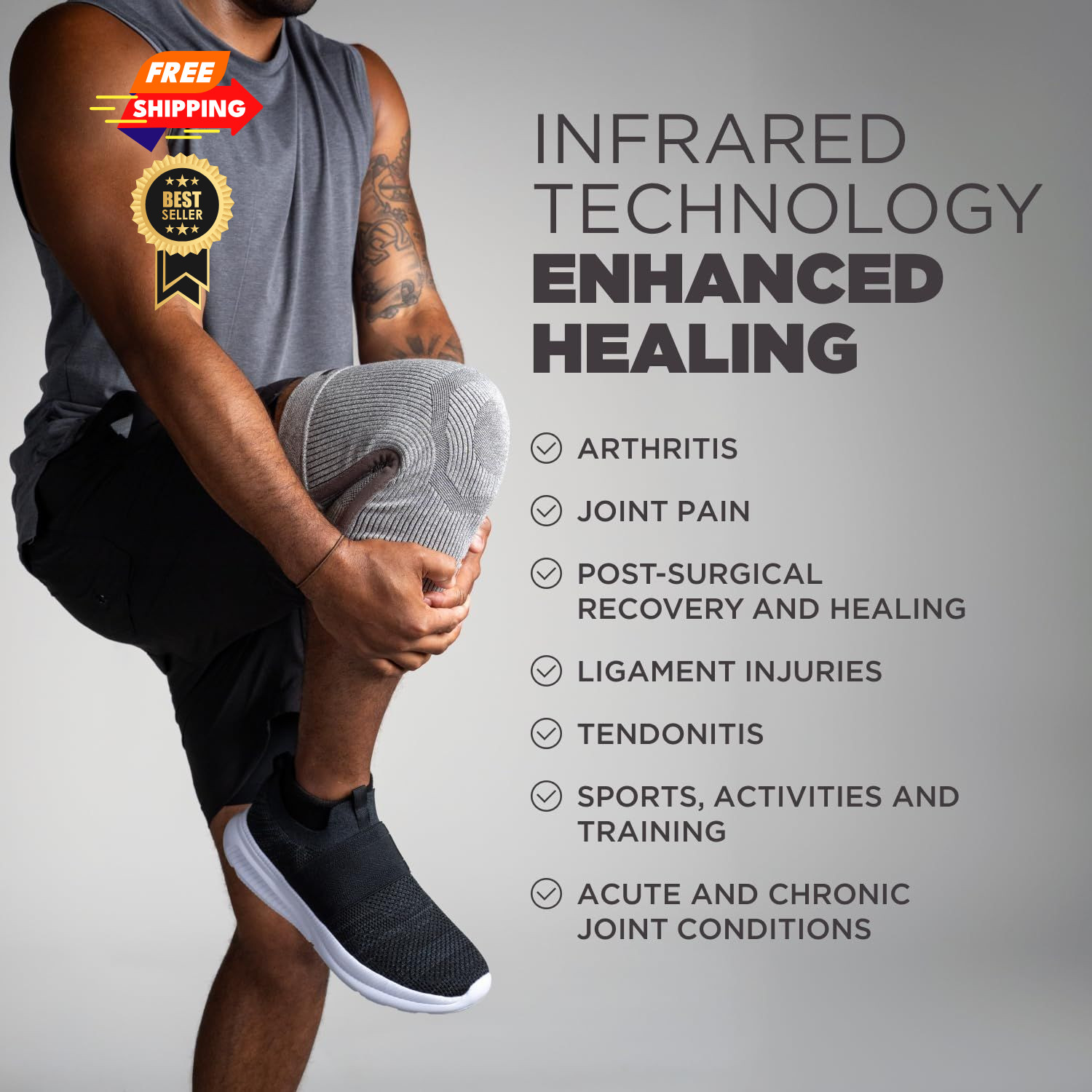 Incrediwear Knee Sleeve – Braces for Pain, Joint Pain X-Large, Grey