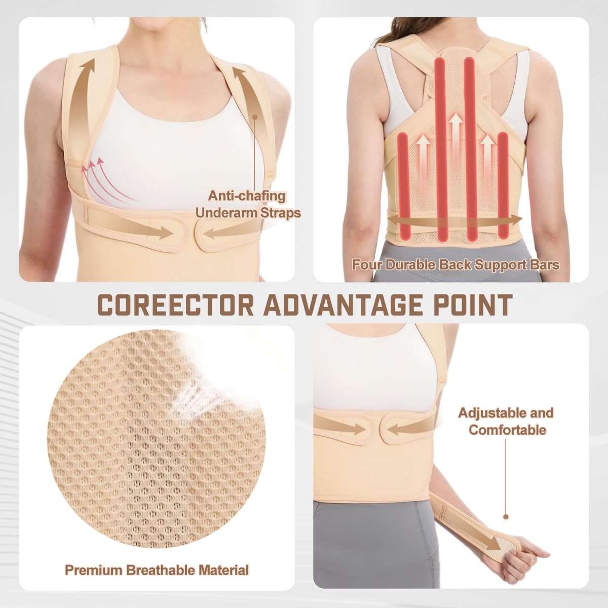 BLACKYEW Back Brace Posture Corrector Adjustable Shoulder Straightener Full