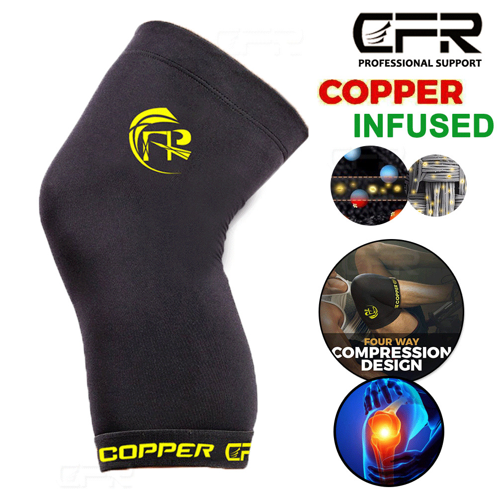 Copper Knee Support Sleeve Brace Compression Arthritis Sport Joint Pain Relief
