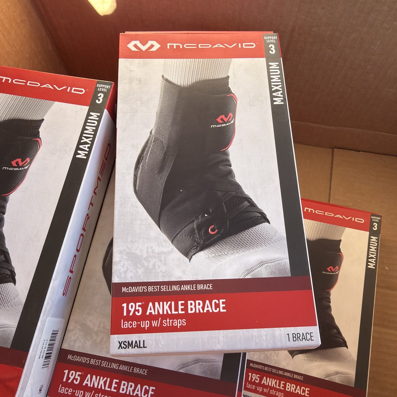 New! McDavid 195 ankle brace lace – up W/straps level 3 extra small XS 7.5–8