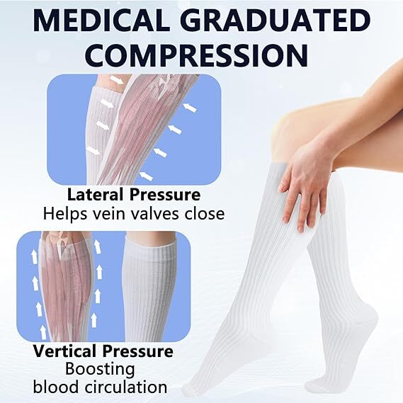 Reduces Swelling & Pain Compression Socks 15-20mmHg Diabetic Socks Stockings