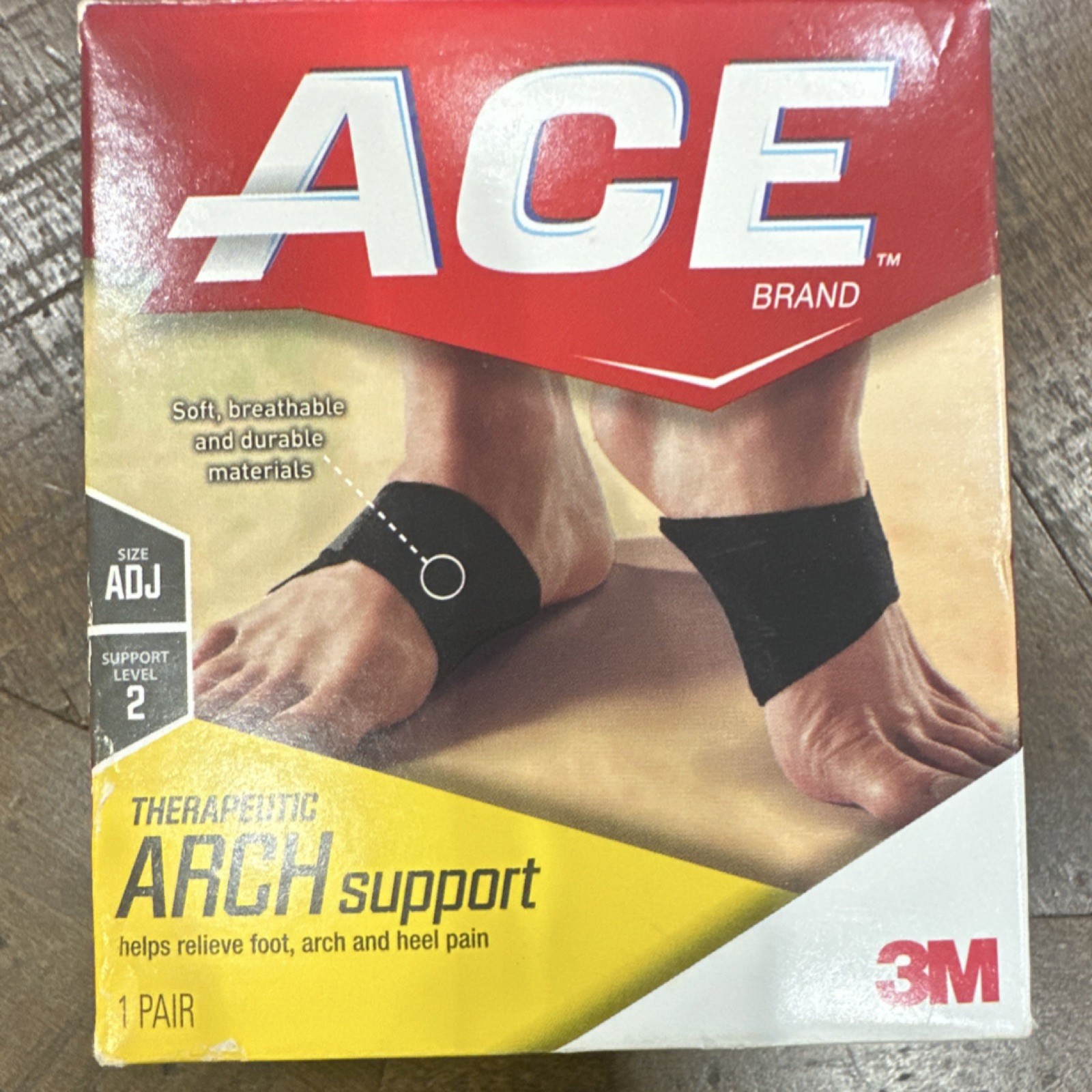 ACE Therapeutic Arch Support Adjustable Odor Resistant Black 1 Pair