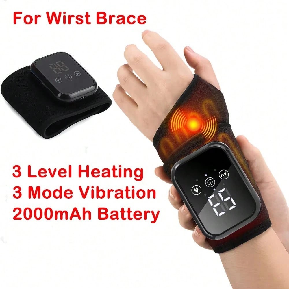 Warm Comfort Wrist Brace Heating Vibration Hand Support Pain Relief Wrap