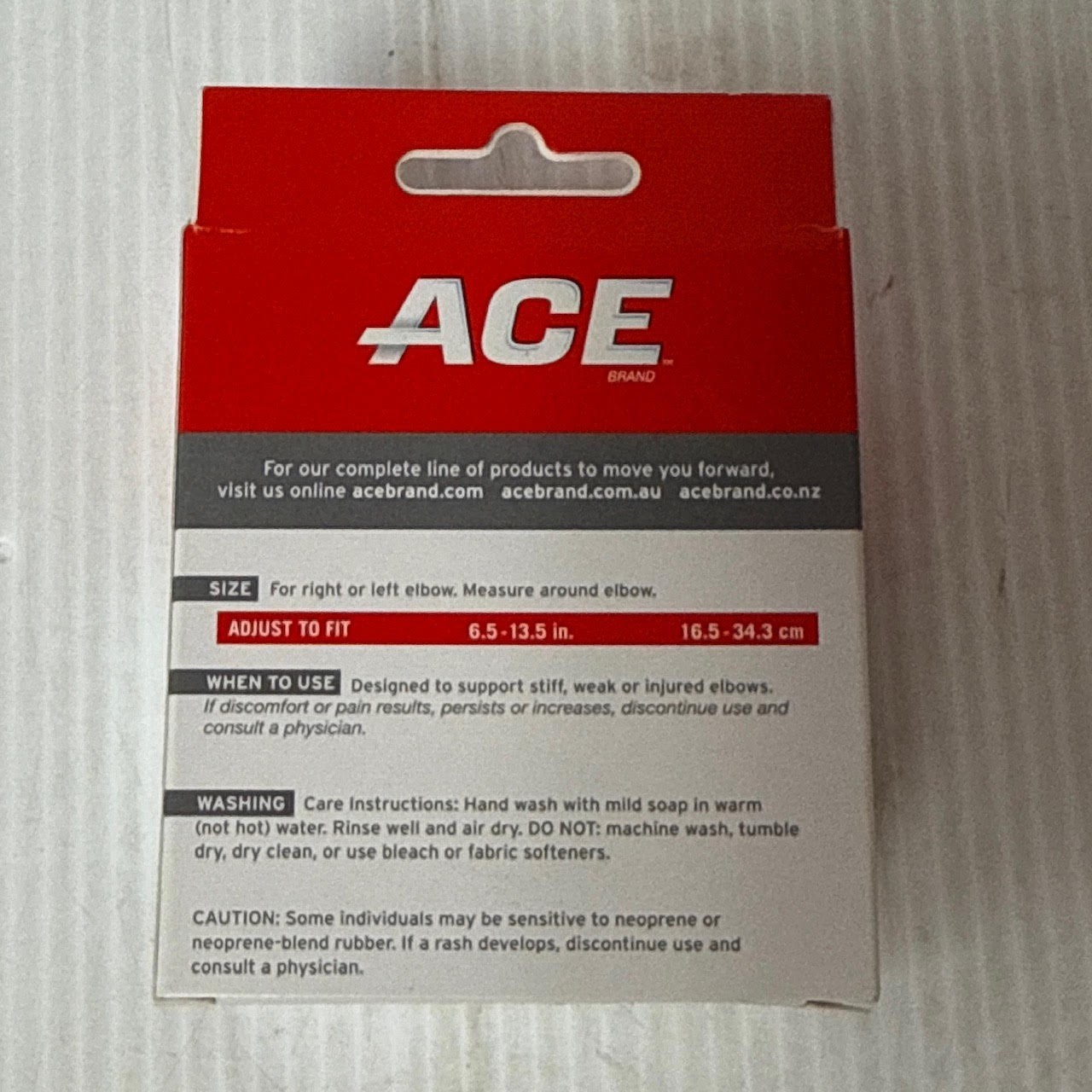 Ace Compression Basics Elbow Support Adjustable Size 3M Left Or Right New Black
