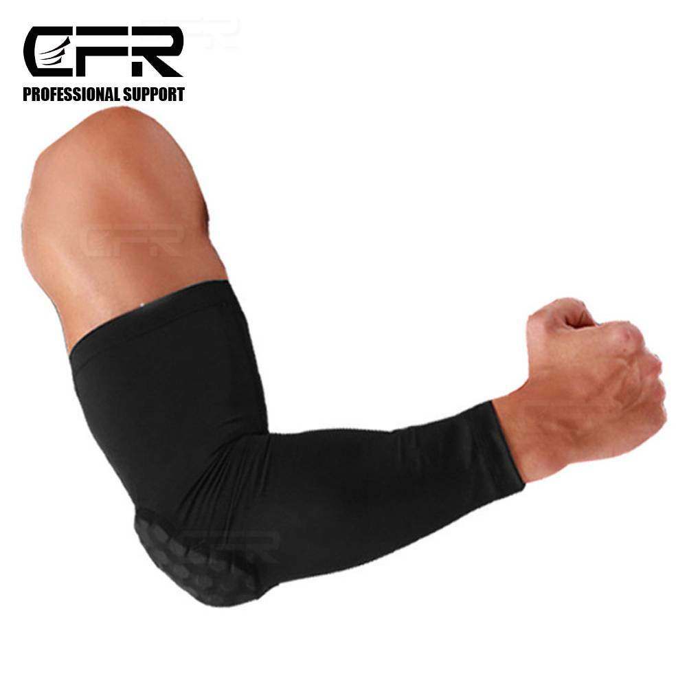 Compression Sleeve Arm Elbow Support Brace Joint Honeycomb Pad Arthritis Workout