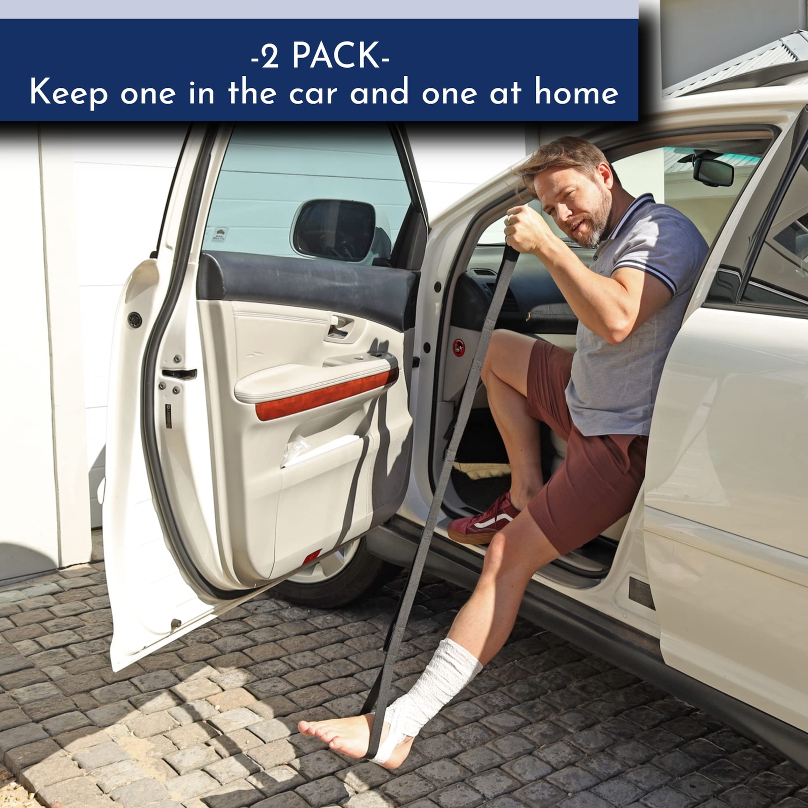 Extra Long Leg Lifter Strap with Loops Aids Mobility After Hip or Knee Surgery