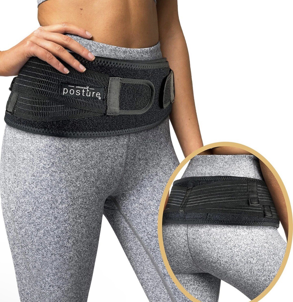 Vriksasana Posture Sacroiliac Hip Belt for Women and Men / Petite