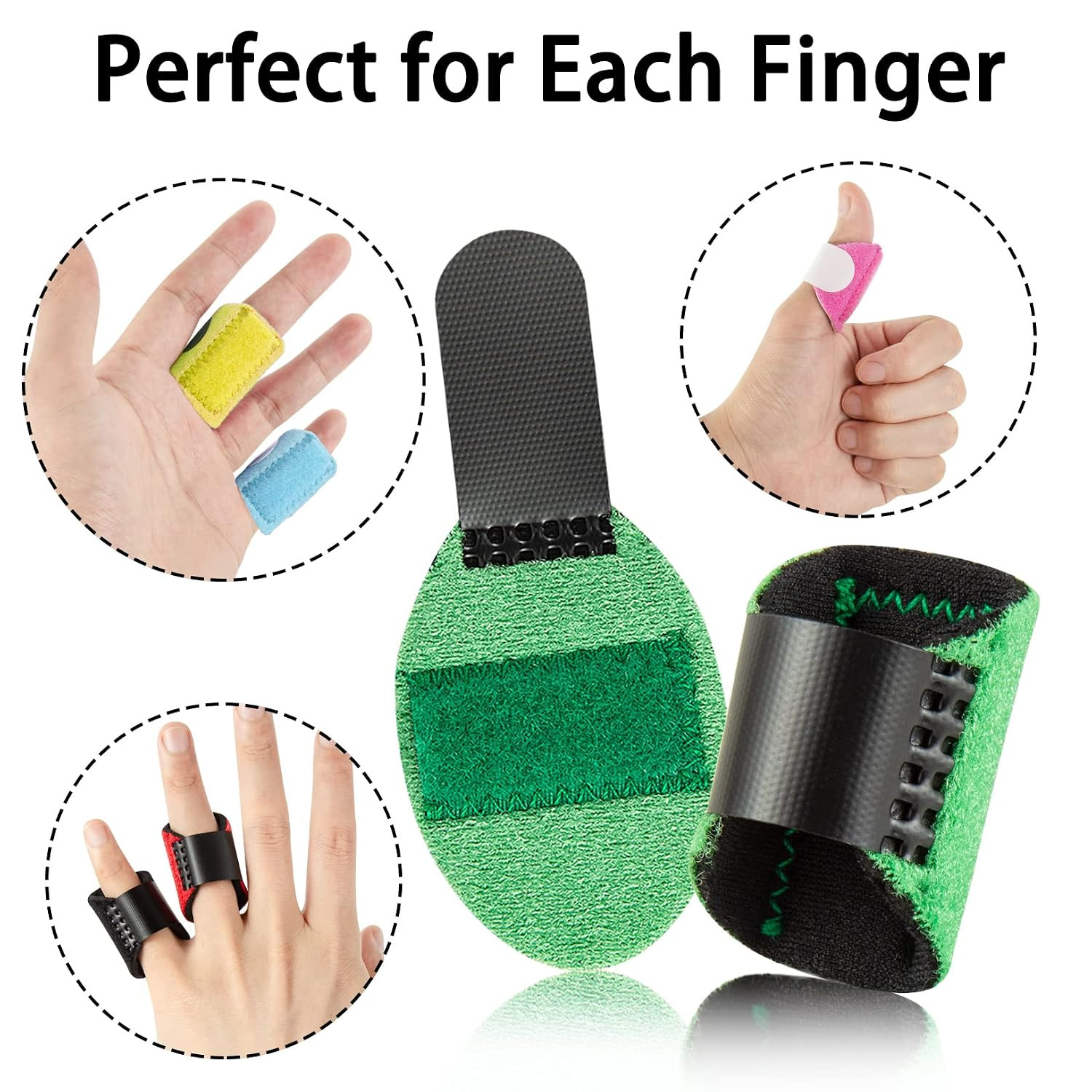 8pcs Finger Splint Adjustable Trigger Finger Splints Finger Brace Index Finge…